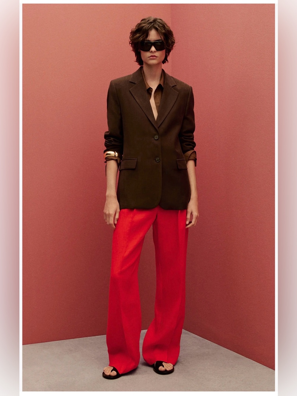 Mango Limona Pleat Front Wide Leg Linen Pants
